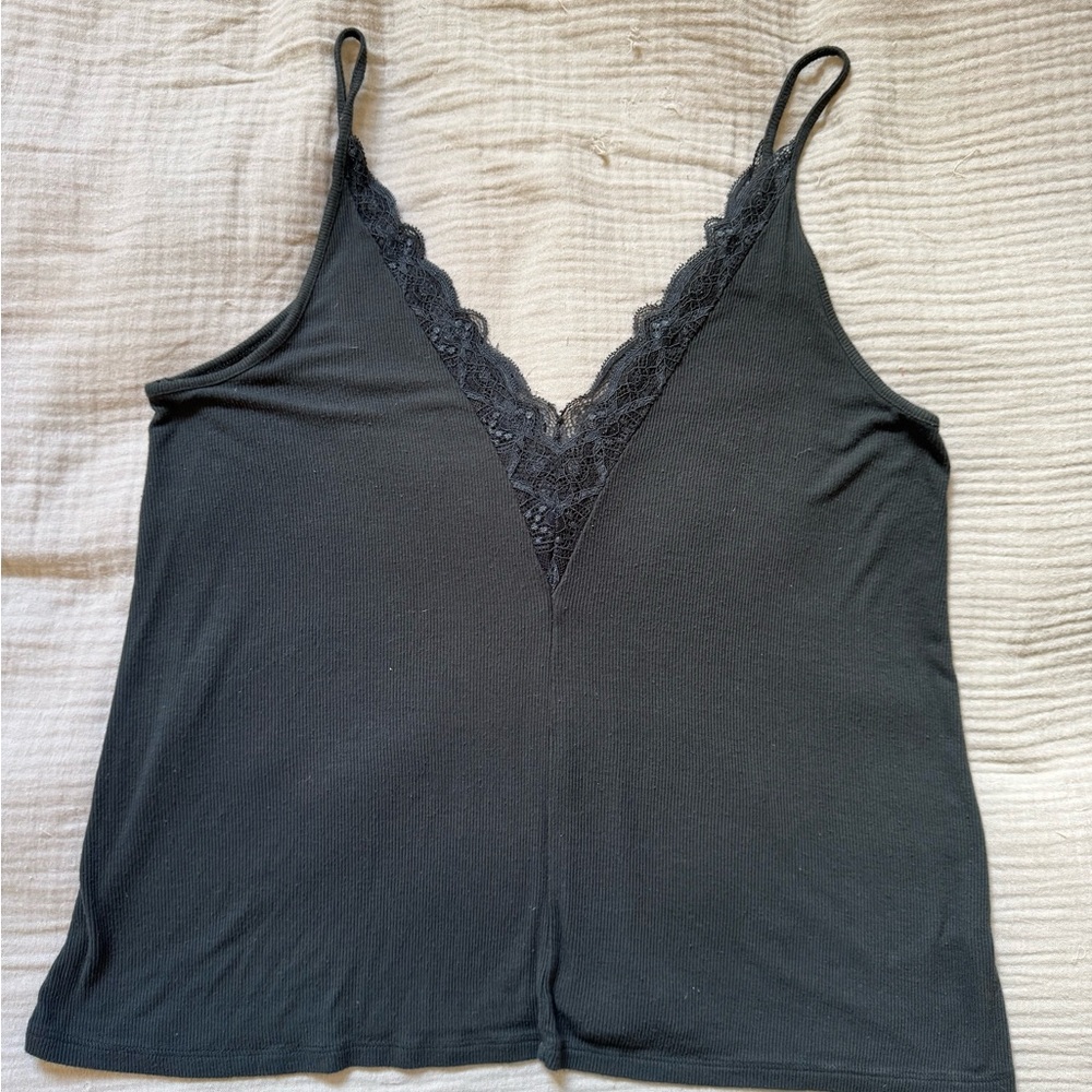 American Eagle Outfitters Dark Green Lace Cami